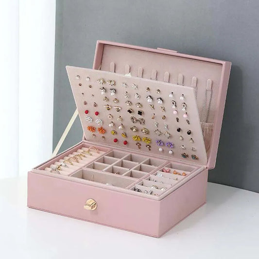 New Jewelry Box Portable Necklace Earrings Rings Holder