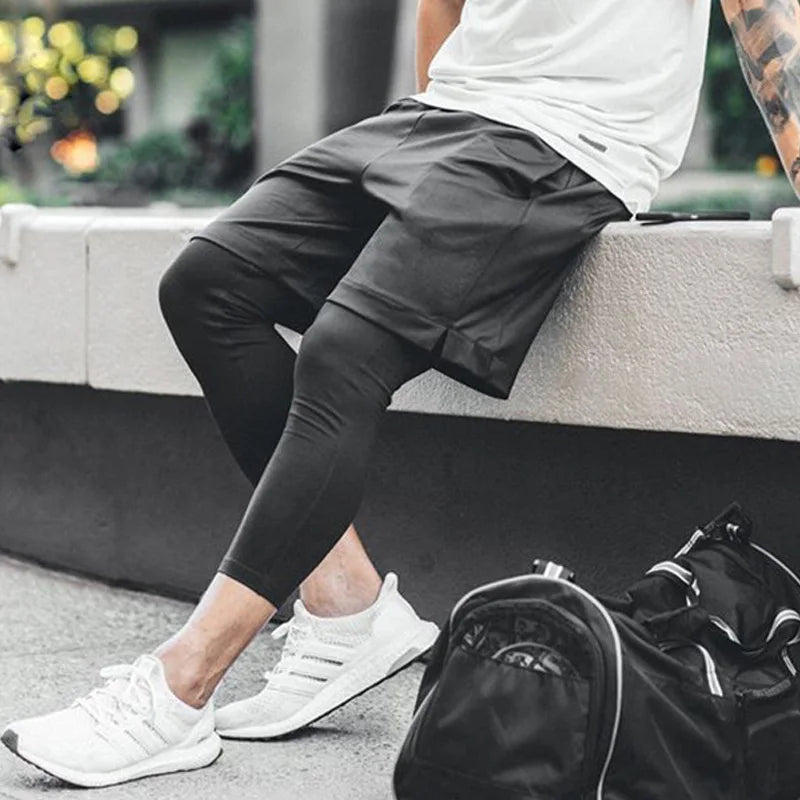 Men’s 2 In 1 Running Pants