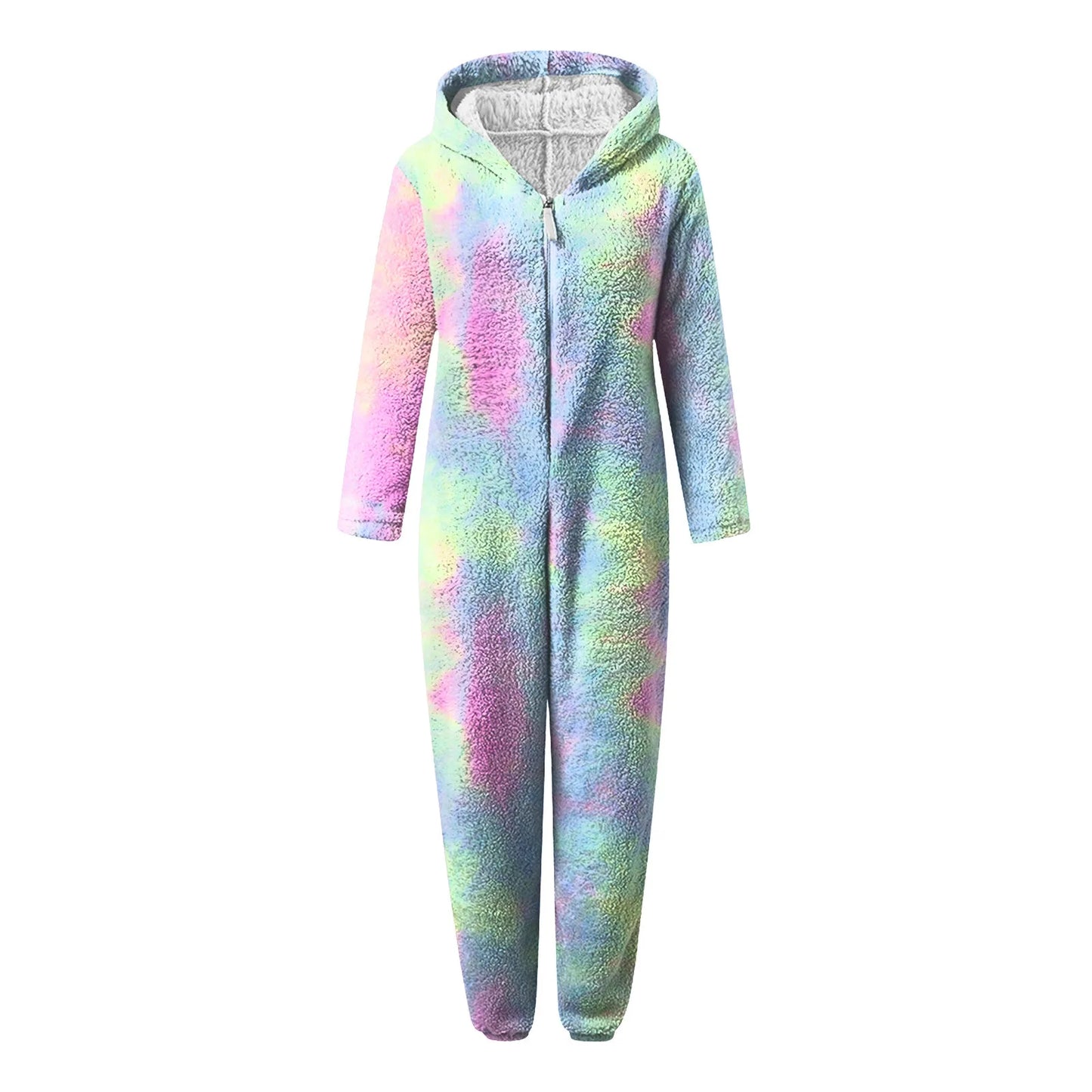 Winter Warm Tie Dye Pyjamas Women Onesize