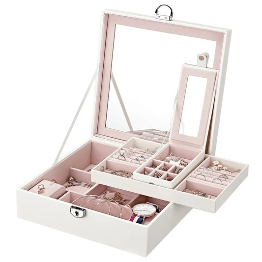 Jewelry Casket Necklace Rings Organizer Jewelry Box