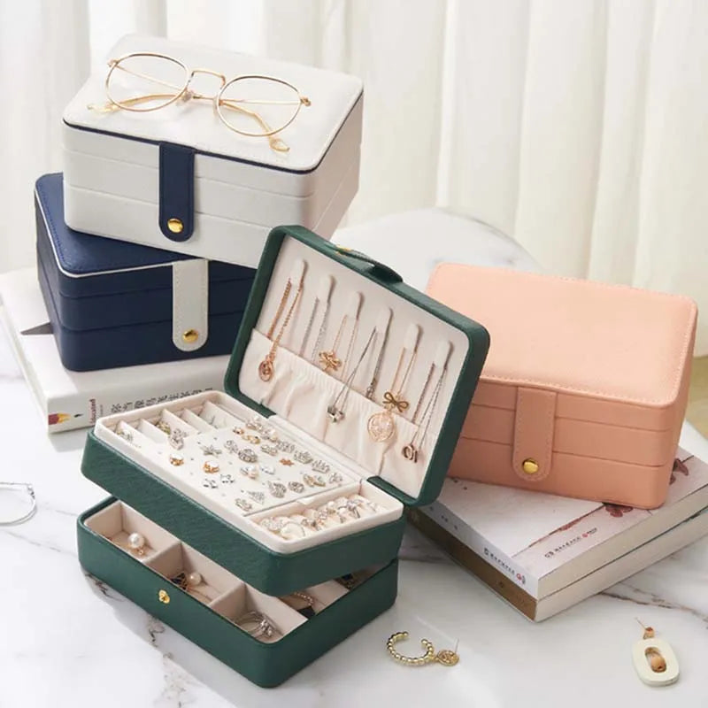 Double-layer Jewelry Box Ring Necklace Display Cases