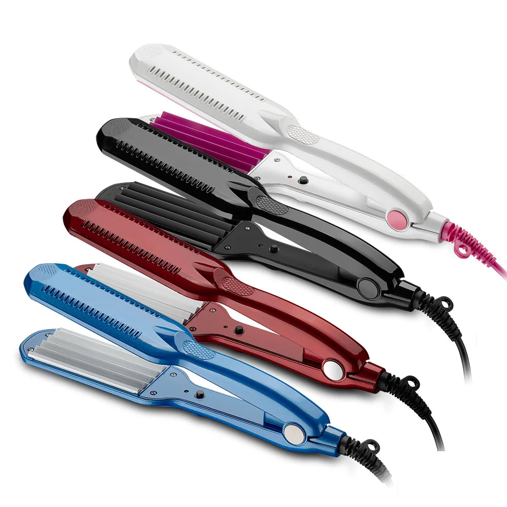 Temperature Control Corrugated Curling Hair Straightener Crimper