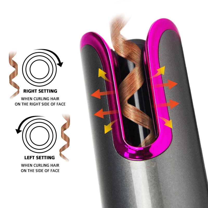 Automatic Hair Curler Wireless USB Rechargeable