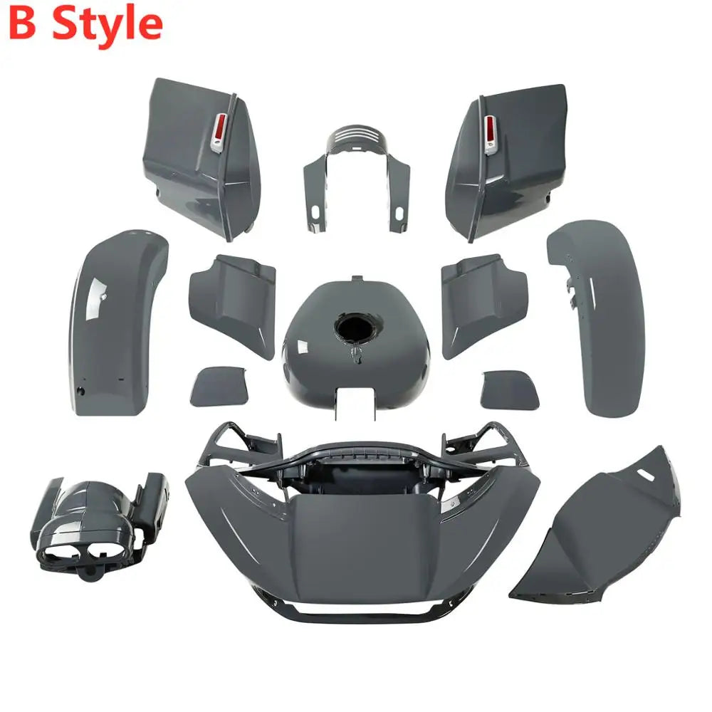 Motorcycle Body Work Kit For Harley Road Glide Special Limited CVO 2015-2020 Fairing Saddlebag Fender Tank Gunship Gray