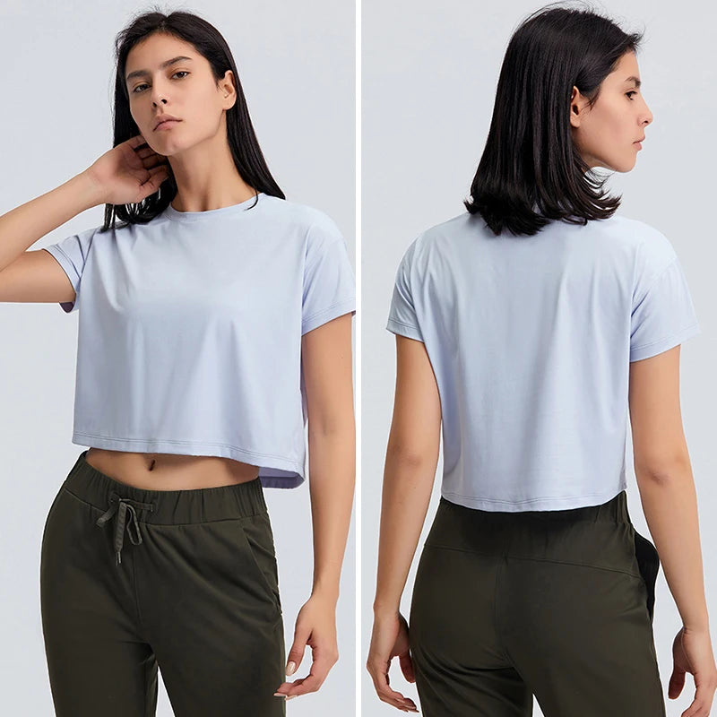 Loose Blouses Plus Size Seamless Sport T-shirts