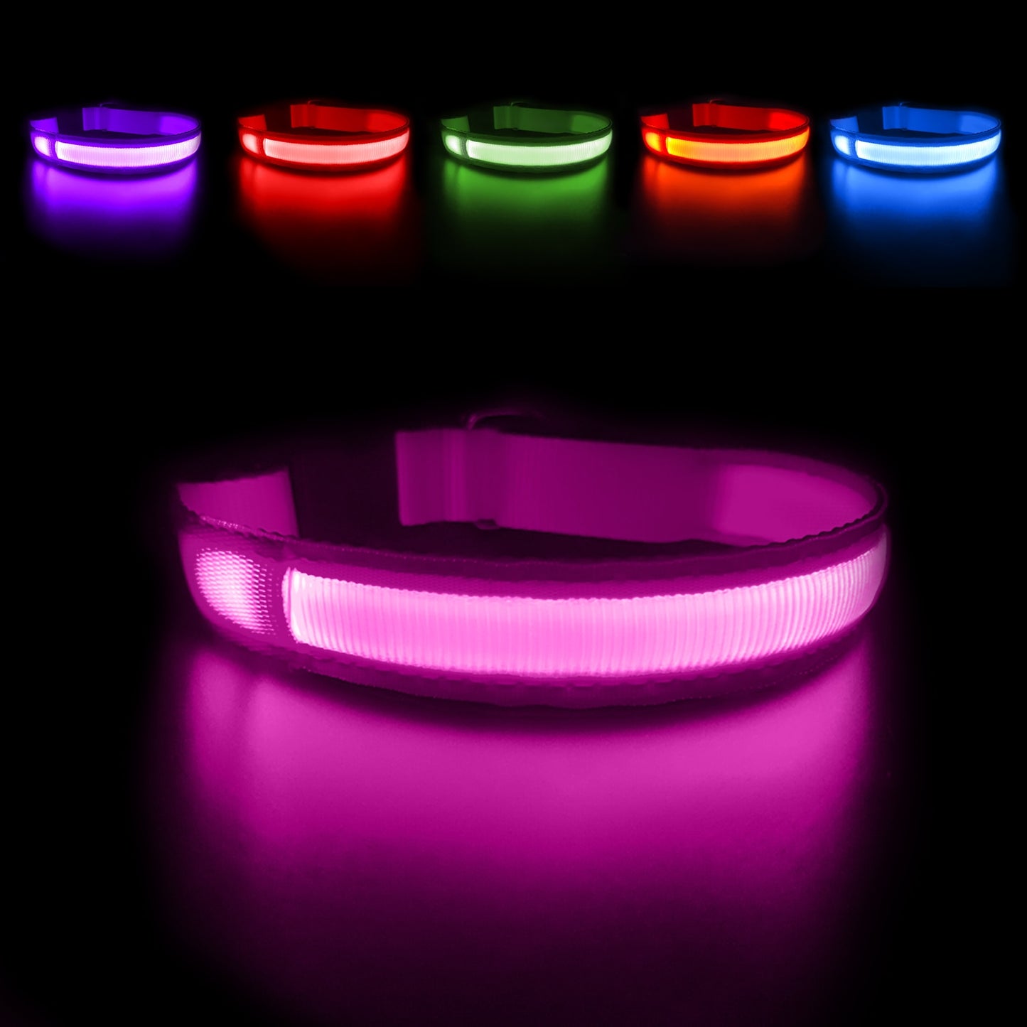 MASBRILL LED Dog Collar Luminous Pet Supplies Dog Collar Waterpoof Safety Glow Necklace Flashing Lighting Up Collars Accessories