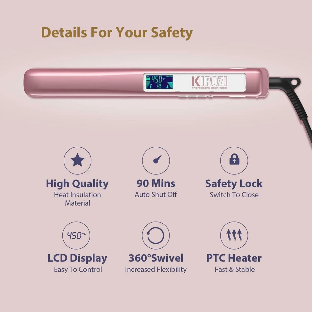 KIPOZI Hair Straightener Professional  Tool LCD Display