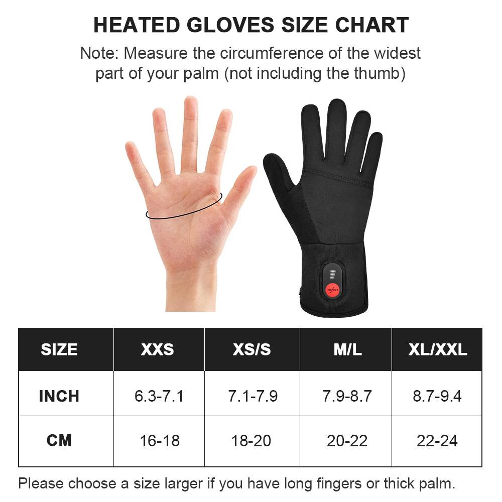 Rechargeable Electric Heated Glove Liners for Men Women Battery Heating Ski Snowboarding Hiking Cycling Thin Gloves Hand Warmer