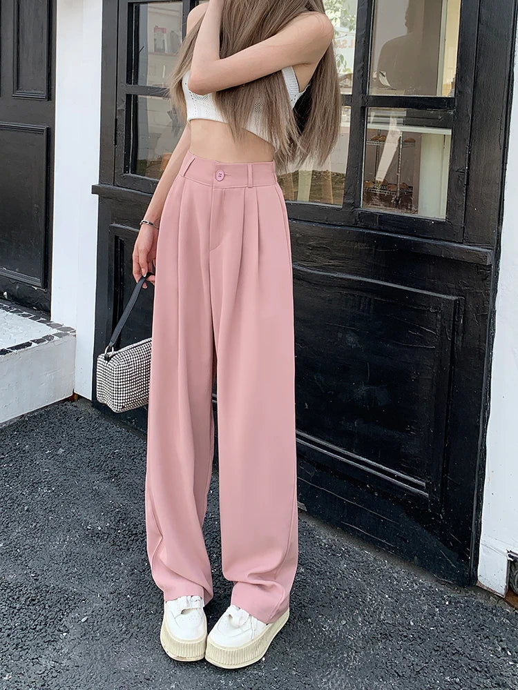 Suit Pants Elastic Waist Slimming Casual