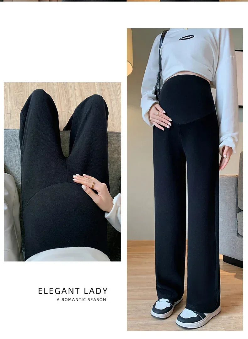 Maternity Long Straight Pants Wide Leg