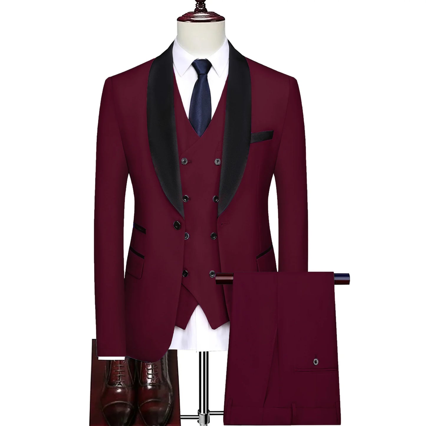 New Men Casual Business Dress Double Breasted Suits