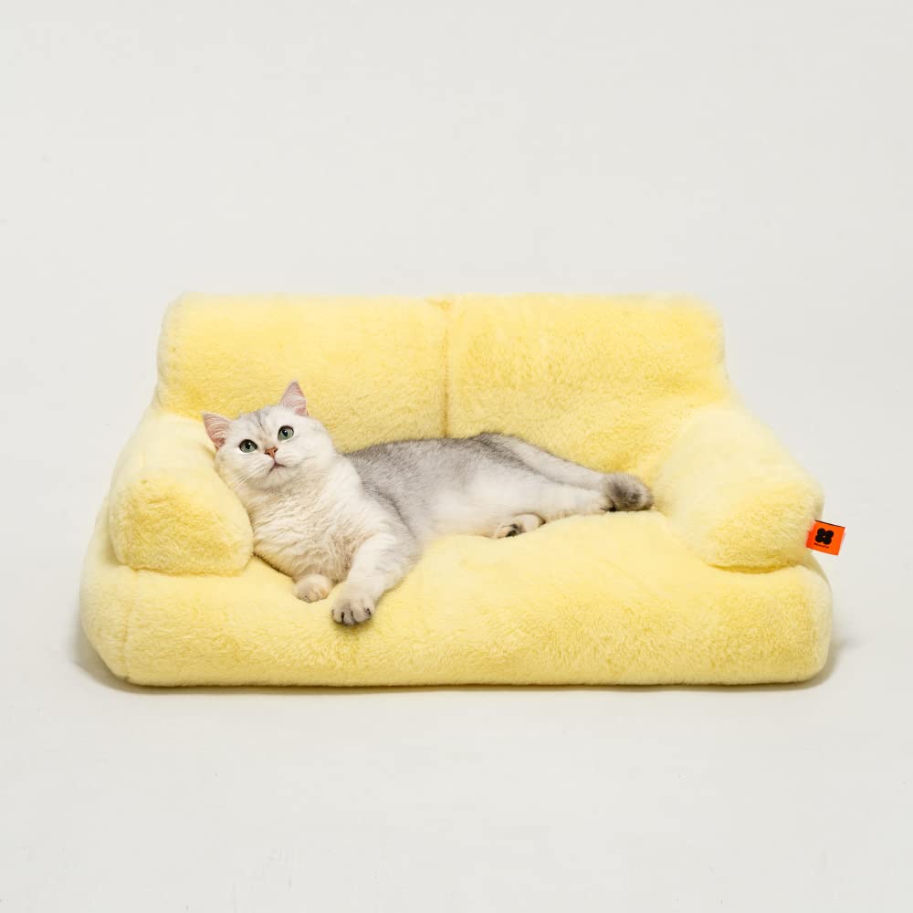 Mewoofun Pet Sofa Washable Cat Mats for Medium Cats Durable Dog Beds with Non-Slip Bottom Fluffy Soft Comfortable Cat Couch