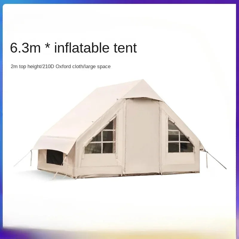 Waterproof Inflatable Tent Luxury Camping Hotel Tent 5-8 People Larger Portable Camping Tent With Air Pump For Family Party