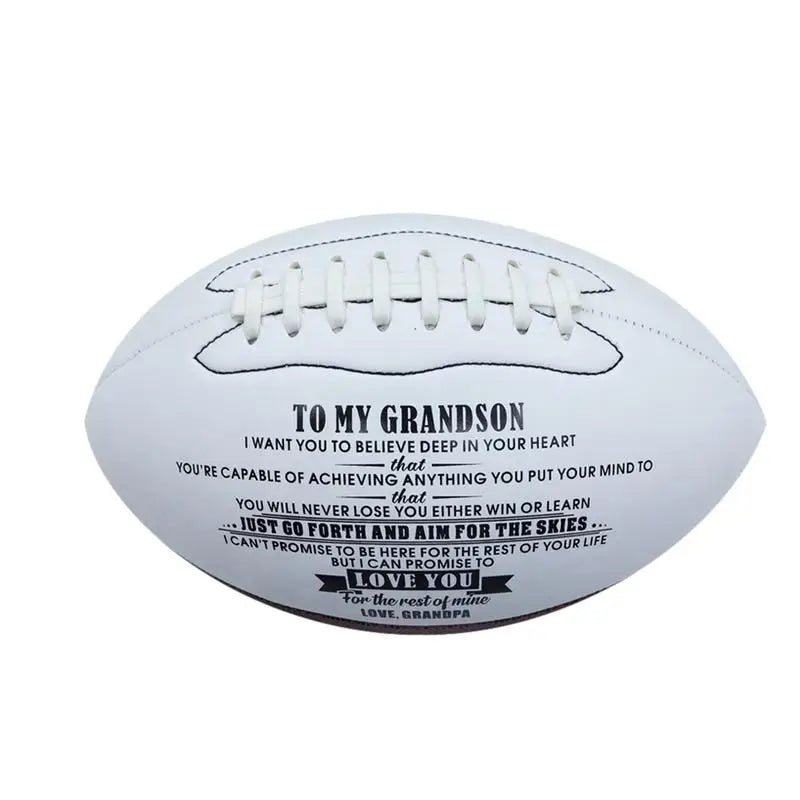 High School Football Outdoor Training American Ball With Inspiring Messages Synthetic Leather Tacky Vintage Football Balls For