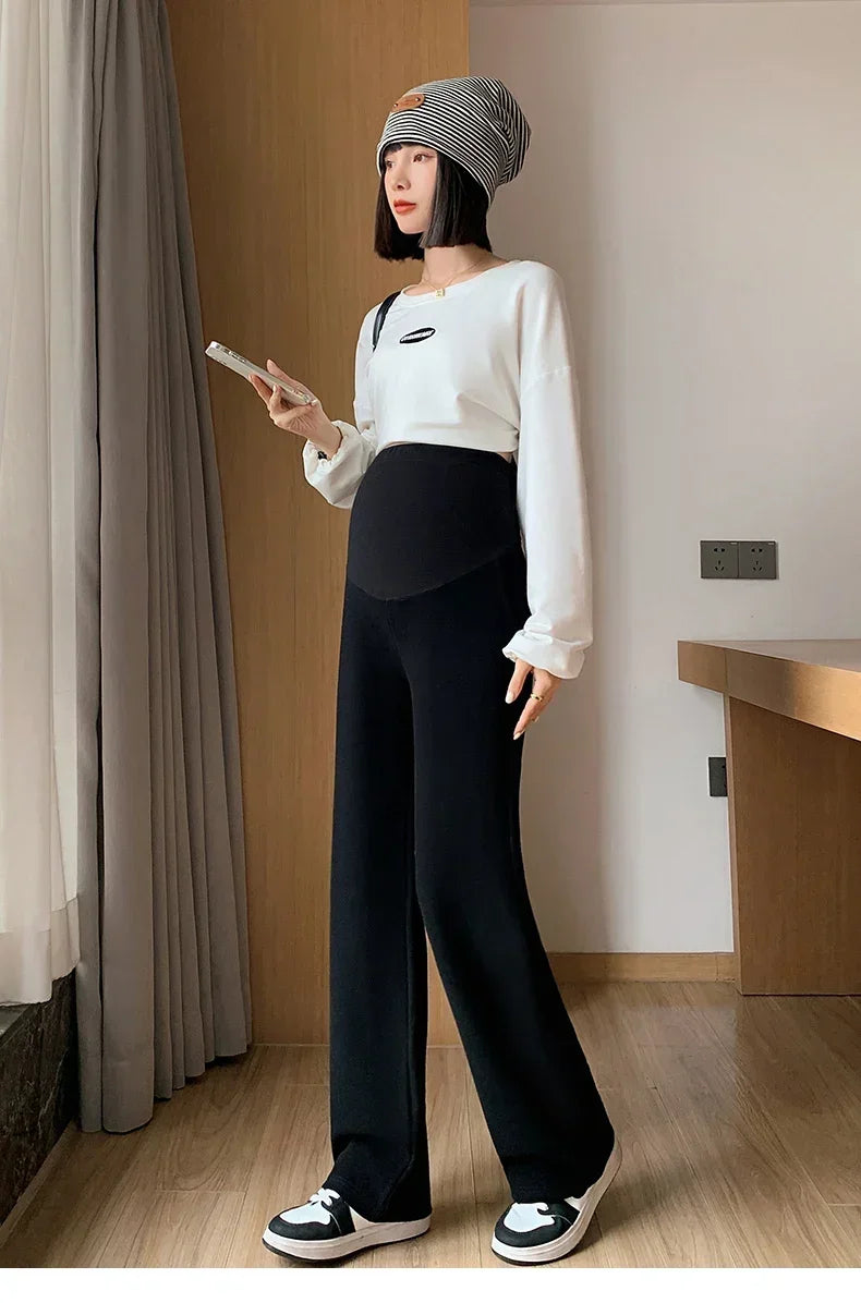 Maternity Long Straight Pants Wide Leg