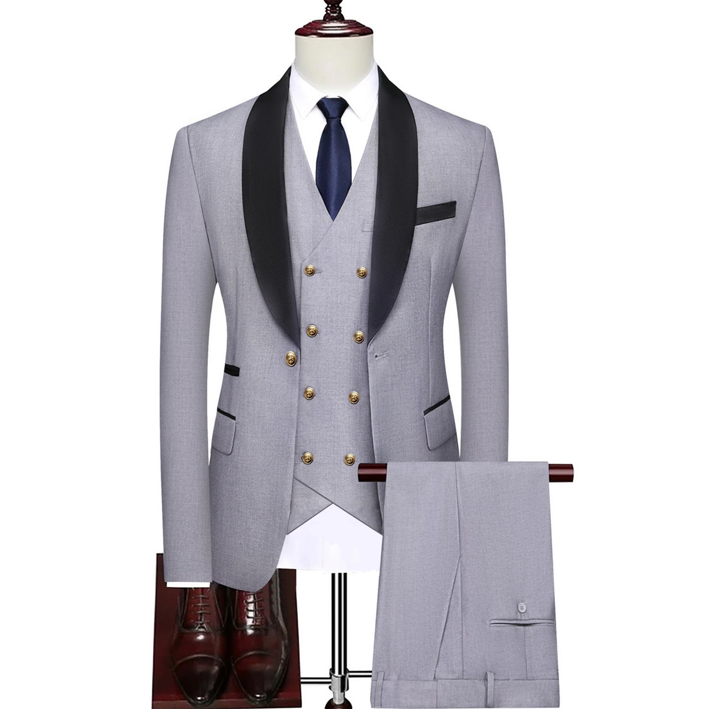 New Men Casual Business Dress Double Breasted Suits