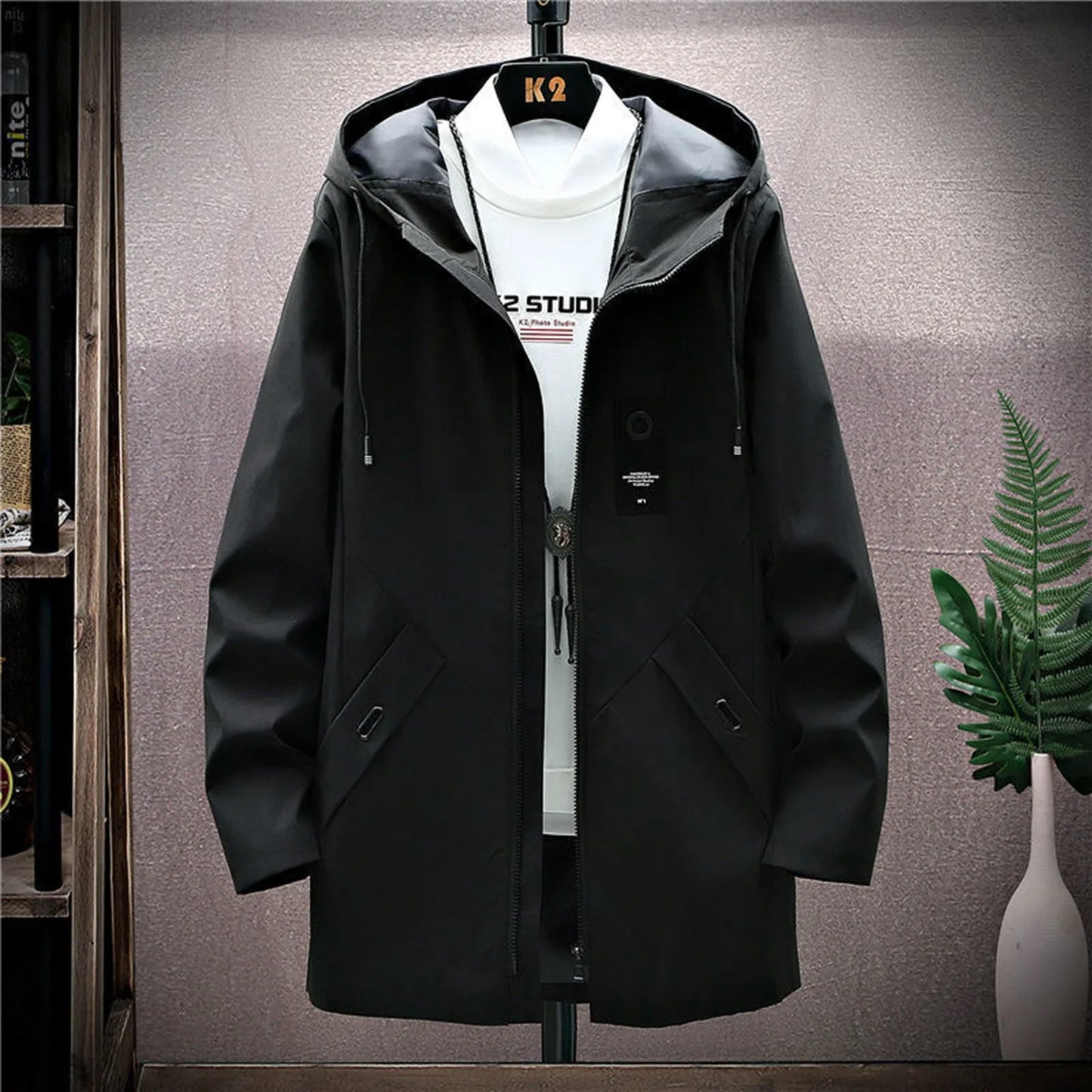 2023 Spring Autumn New Men's Classic Long Windbreaker Fashion Zipper Closure Casual Loose Comfortable High Quality Trench Coat