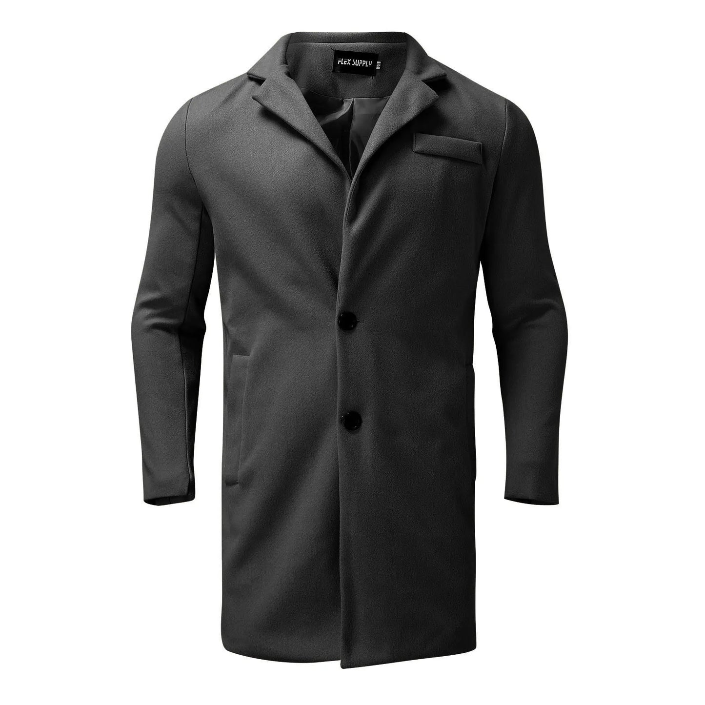 Winter Mid Length Wool Cardigan Overcoat Fashion