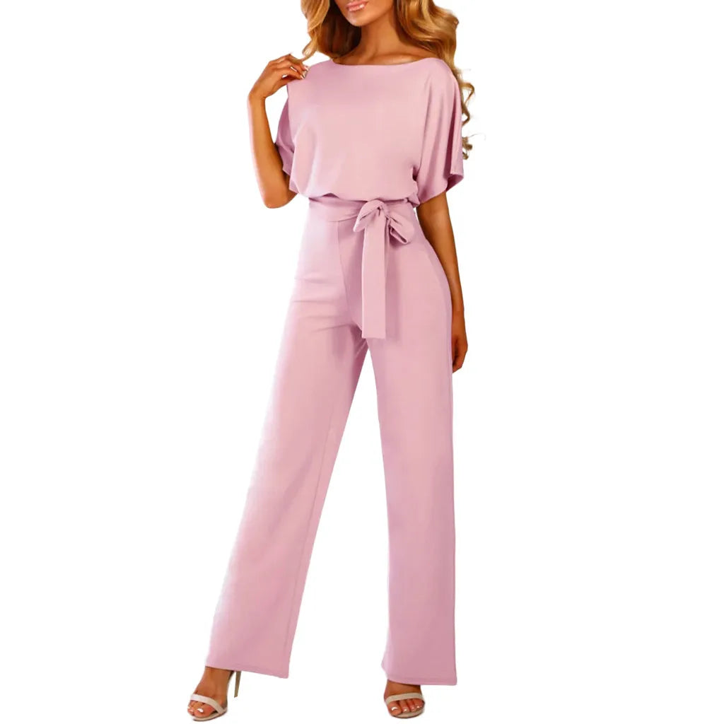 Women Summer Jumpsuit Short Sleeve