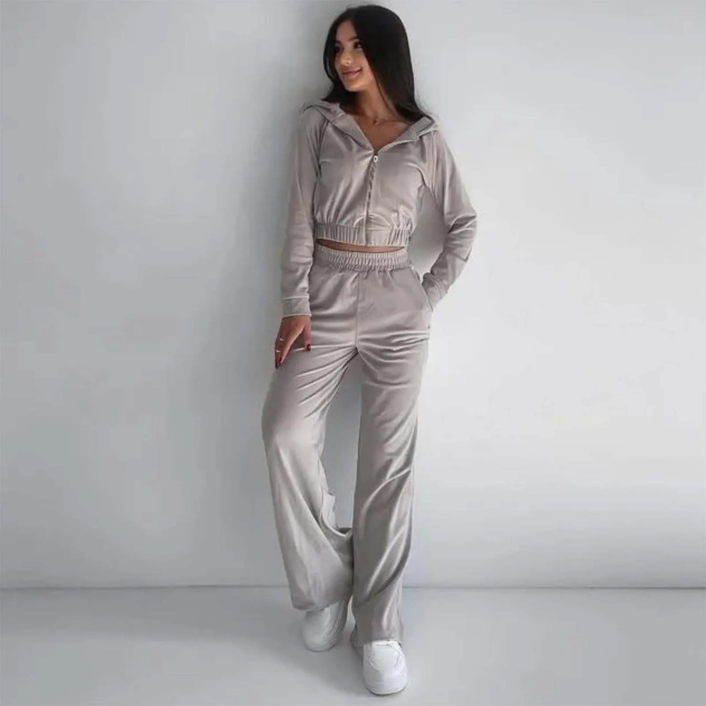 Two Pieces Set Women's Tracksuit Zip Up