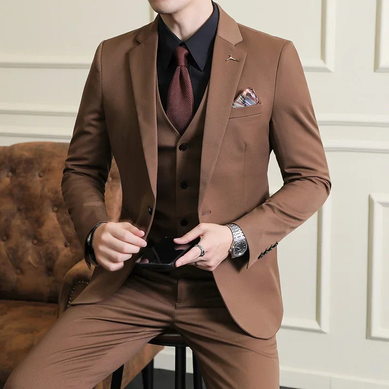 Men's Suit Jacket Vest Pants Fashion