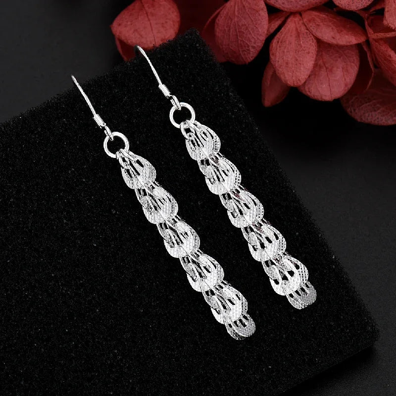 wholesale Fine 925 Sterling Silver Charms Earrings Necklace Bracelet Love Jewelry Cute For Women Chain Set Wedding Gift