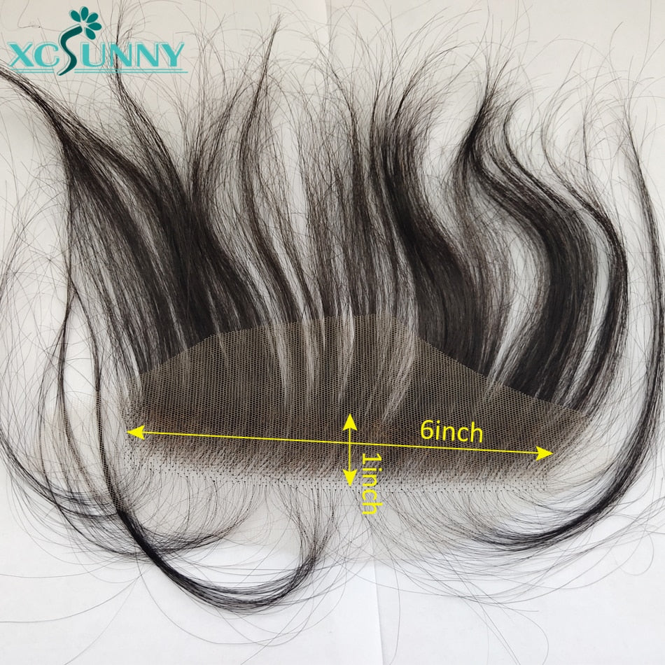 Straight HD Lace Hairline With Baby Hair For Men And Women 6x1inch Transparent HD Lace Edges Natural Hairline Human Hair