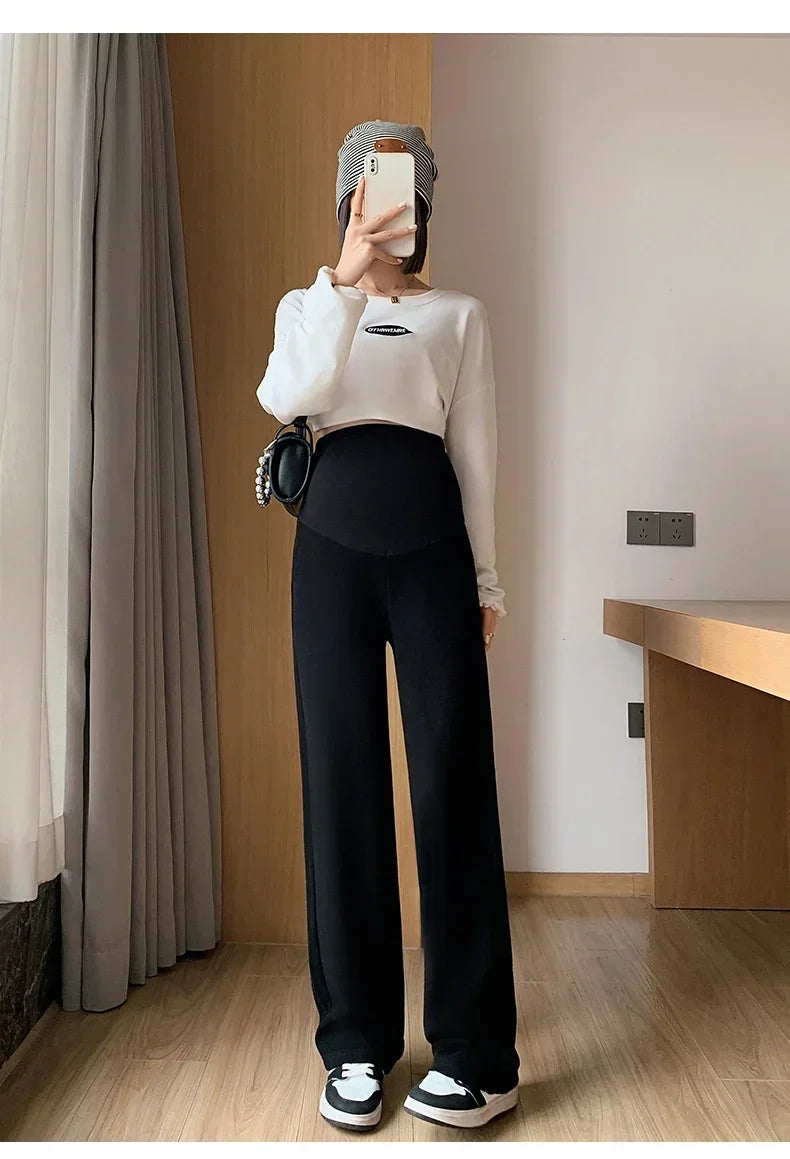 Maternity Long Straight Pants Wide Leg