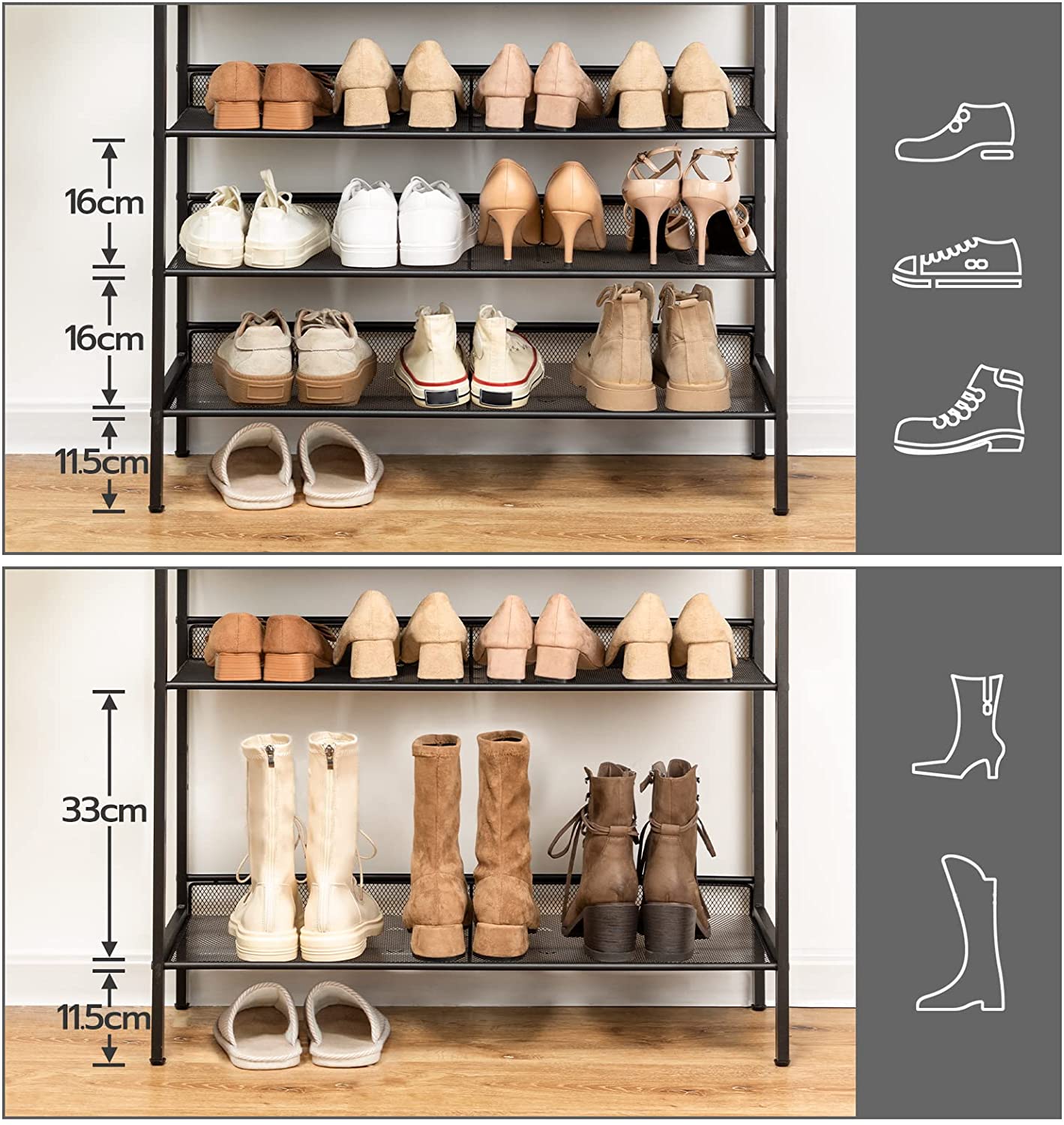 HOOBRO 8-Tier Shoe Rack Large Narrow High Shoe Cabinet With Flat And Tilting Mesh Shelves For 24-32 Pairs of Shoes For Hallway - DJVWellnessandPets