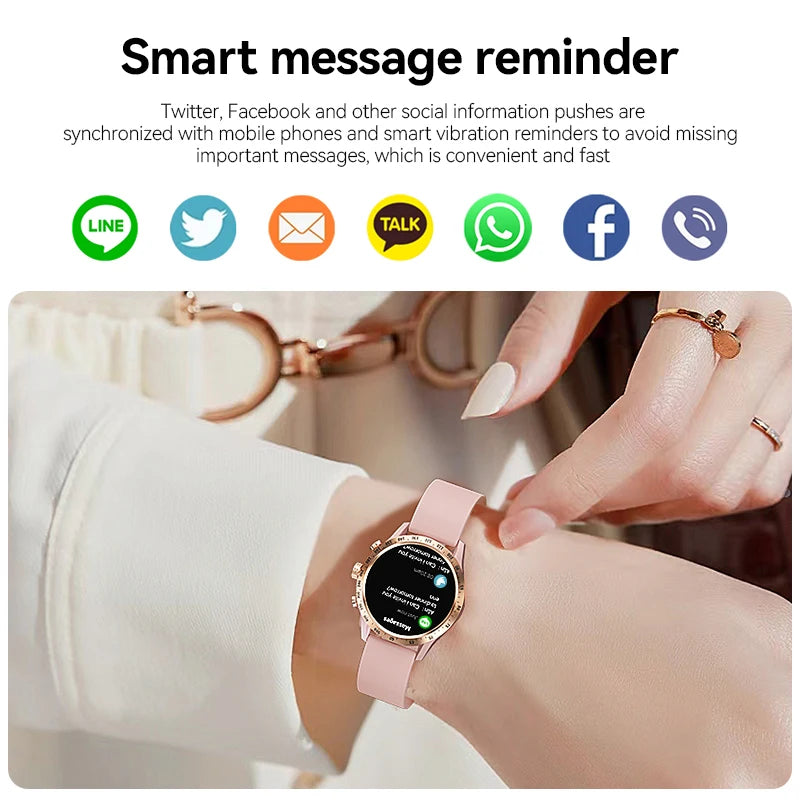 LIGE 1.28 inch AMOLED Screen Smart Watch For Women Wireless Call Connect Phone Health Monitor Waterproof Sport Ladies Smartwatch