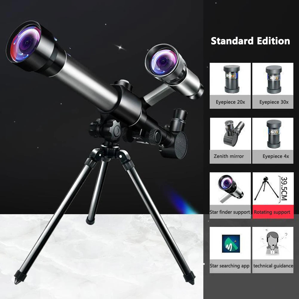 Portable HD Professional Astronomical Telescope Set Outdoor Stargazing Monocular Students Educational Science Experiment Use