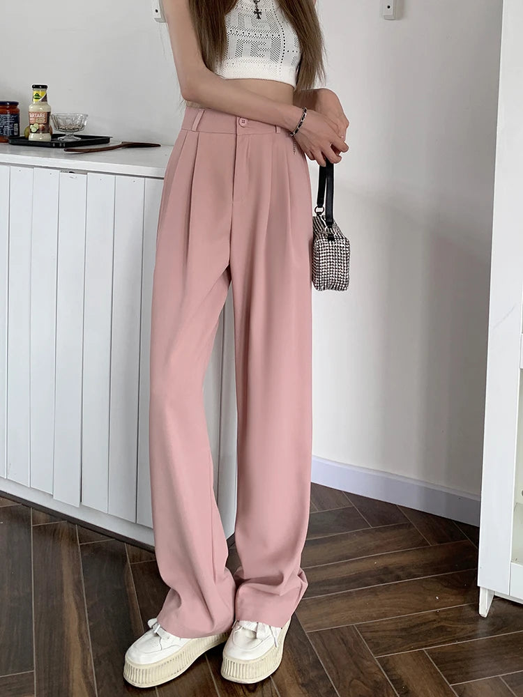 Suit Pants Elastic Waist Slimming Casual