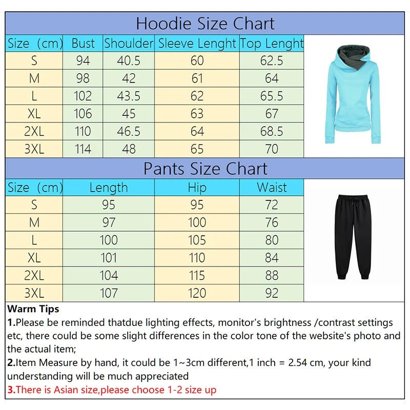 Women's Tracksuit Pullover Hoodies Jogging Pants