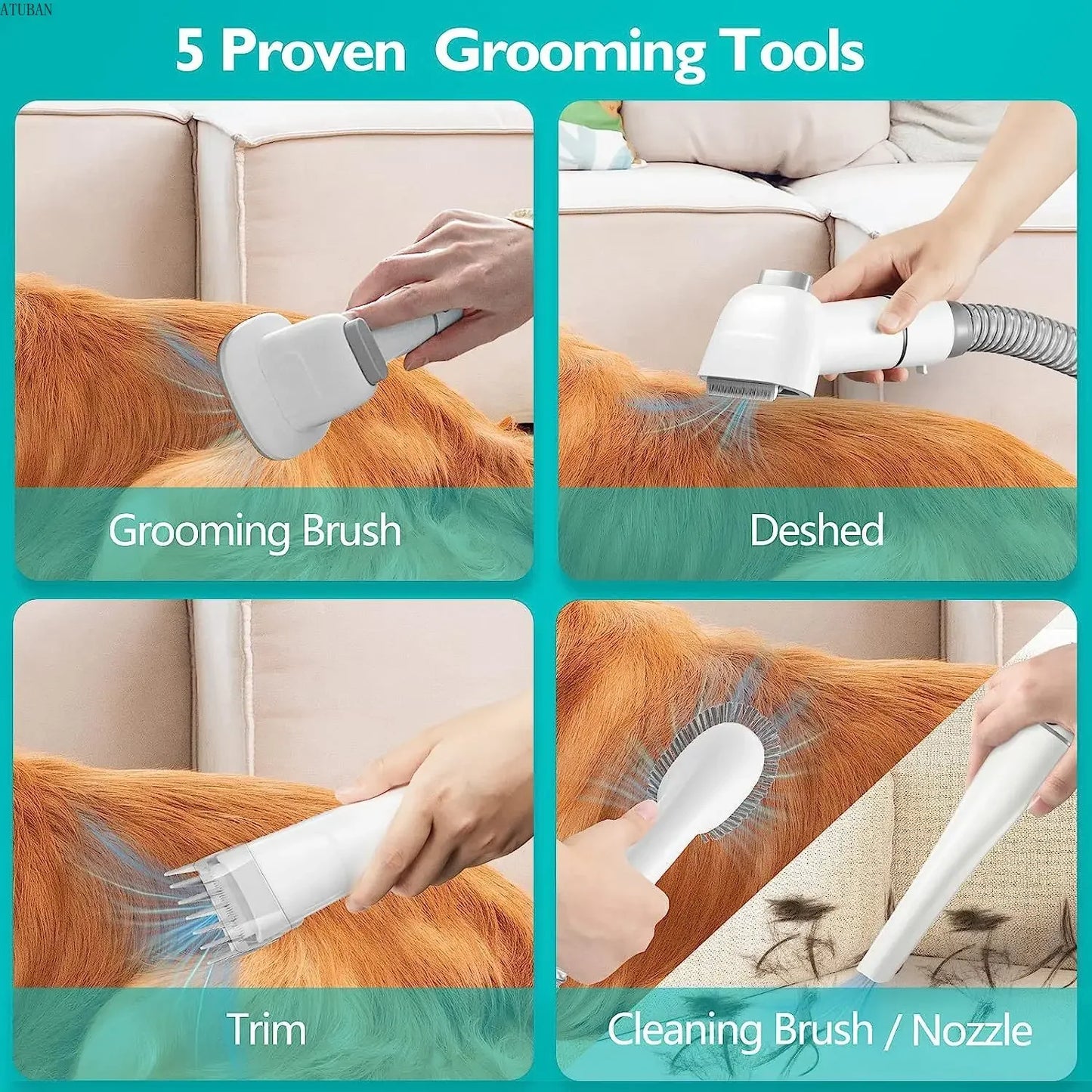 Pet Grooming Kit Vacuum Dog Clippers