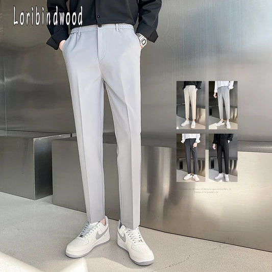 Spring Summer Suit Pants Men Stretch Business