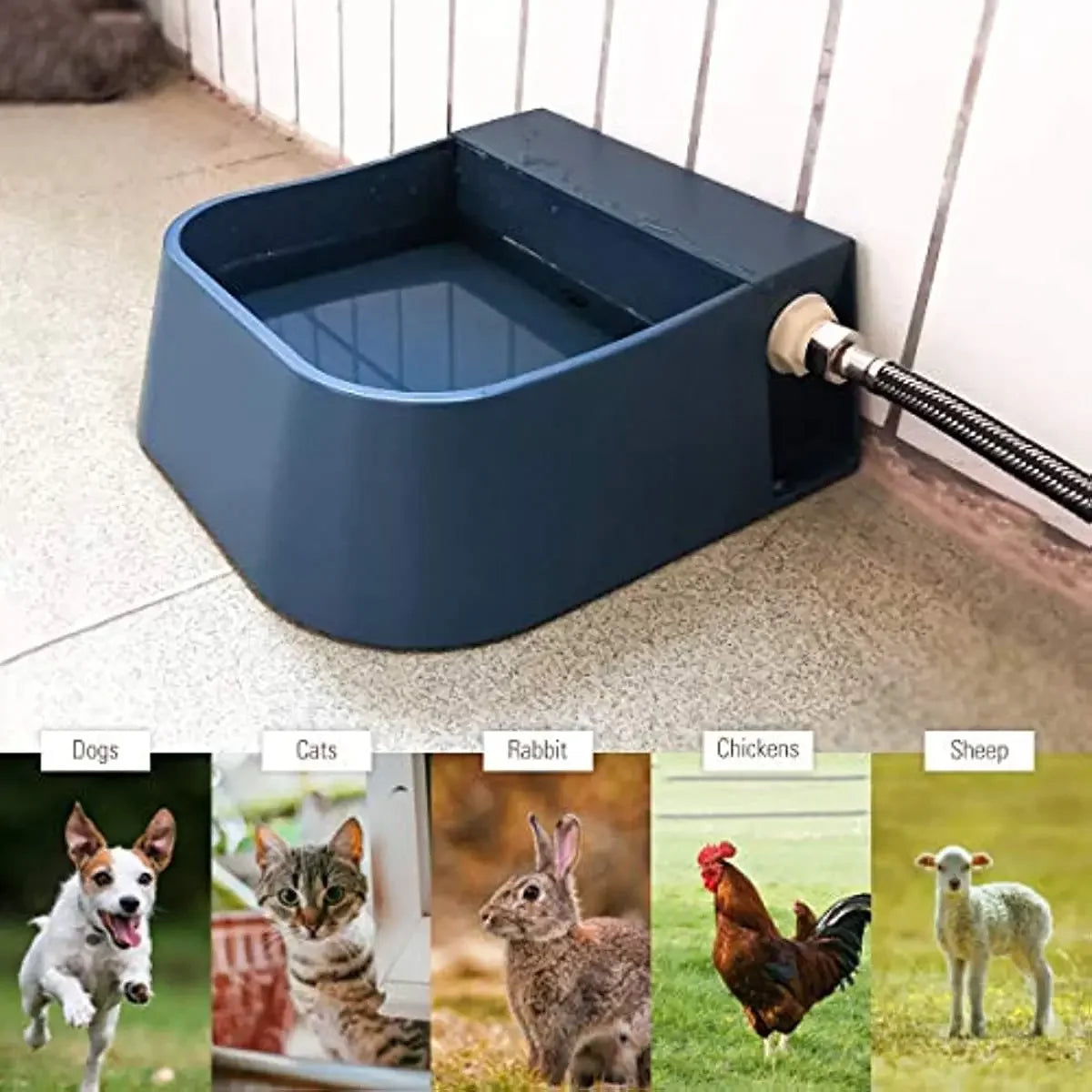 Dog Automatic Waterer Bowl,Auto Stock Feeder Auto-Fill Water Bowl for Cat Dog Chicken Outdoor Drinking,Great for Multi-Pet Home