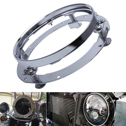 Chrome Black Mounting Bracket Trim Ring For 7 Inch Round LED Headlight Headlamp Car Motorcycle Accessories