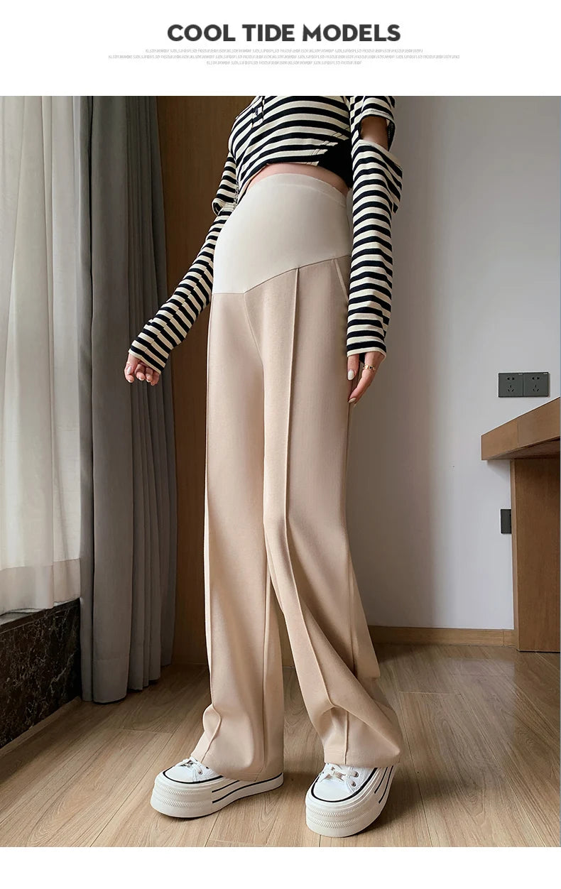 Maternity Long Straight Pants Wide Leg