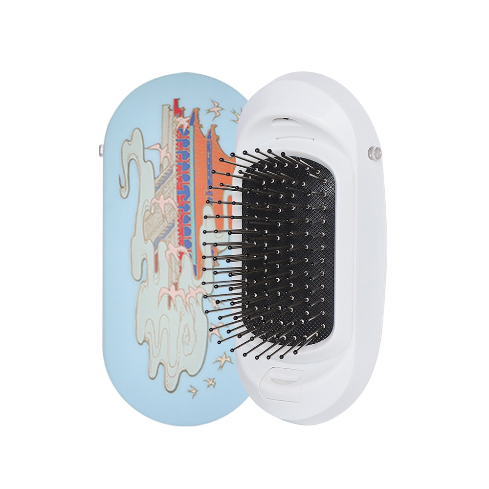 New Version Ionic Hairbrush Portable Negative Ions Product Electric Massage Hairbrush Anti-static Hair Brush