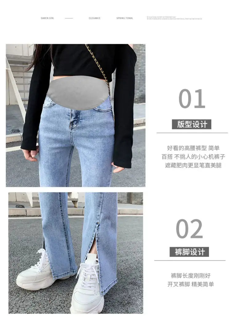 wide leg jeans pregnant women loose fit