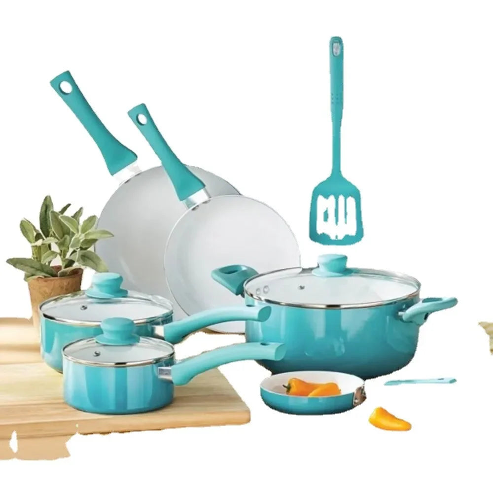 Ceramic Nonstick 12 Piece Cookware Set, Hand Wash Only