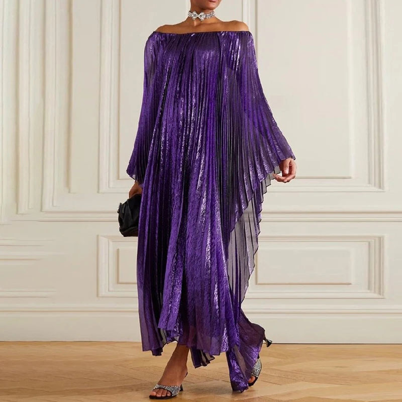 Slash Neck Off-Shoulder Batwing Sleeve Party Mother of Bride/Groom