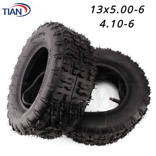 6 Inch Tires Front 4.10-6 Rear 13x5.00-6 Inner Tube Outer Tyre for 47cc 49cc Small ATV Go Kart Mini Quad Bike Snowmobile Parts