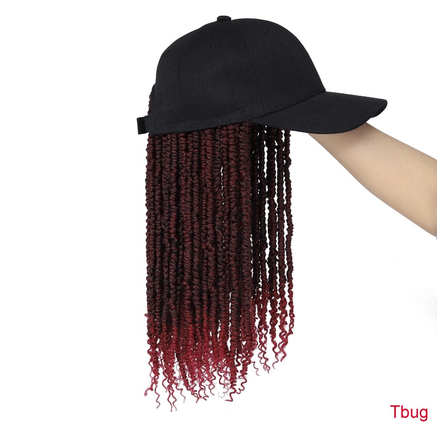 TOMO Baseball Wig Cap With Passion Twist Hair Adjustable Cap Synthetic Hair Extensions Fashion Baseball Hat Wig For Black Women