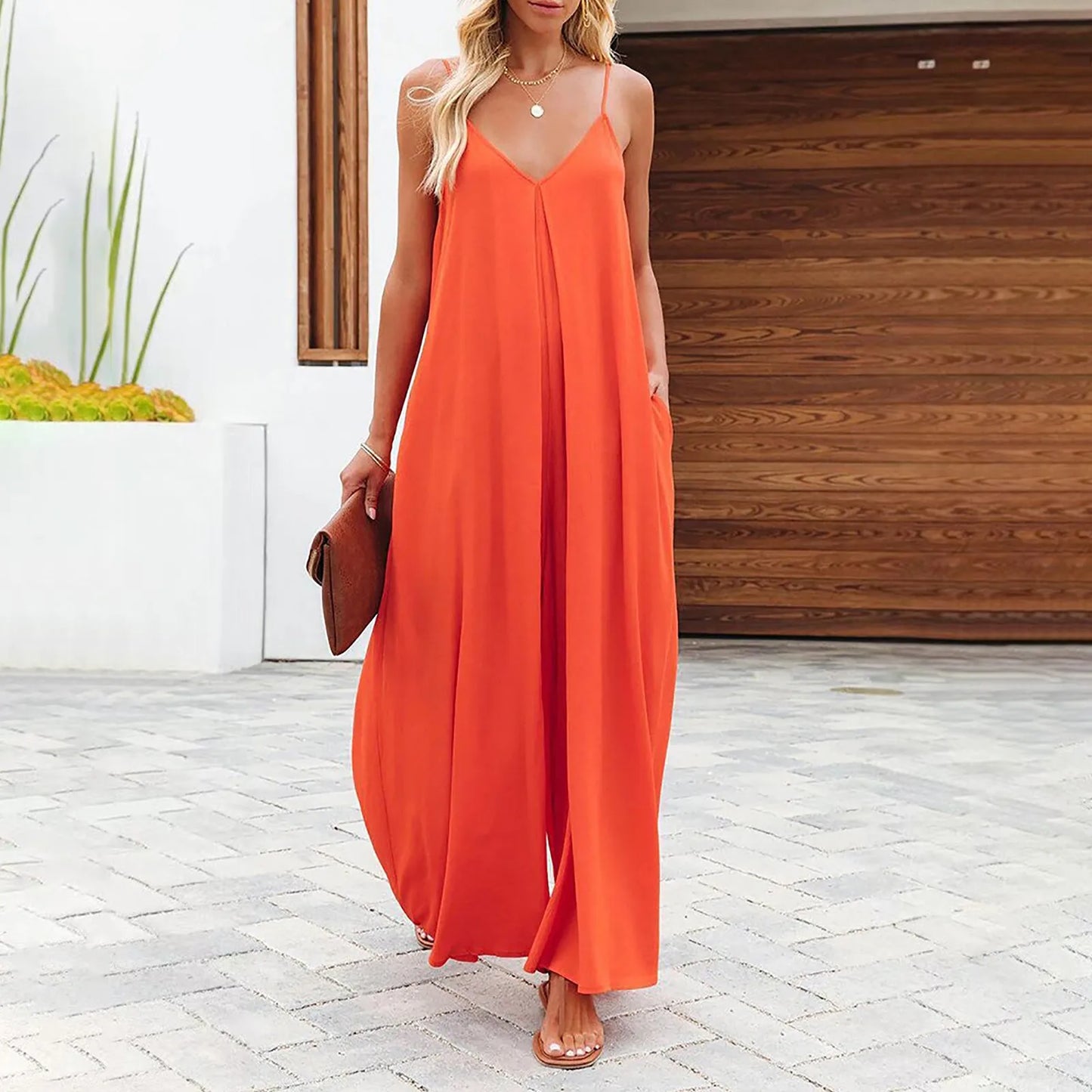 Sleeveless Suspenders Jumpsuit