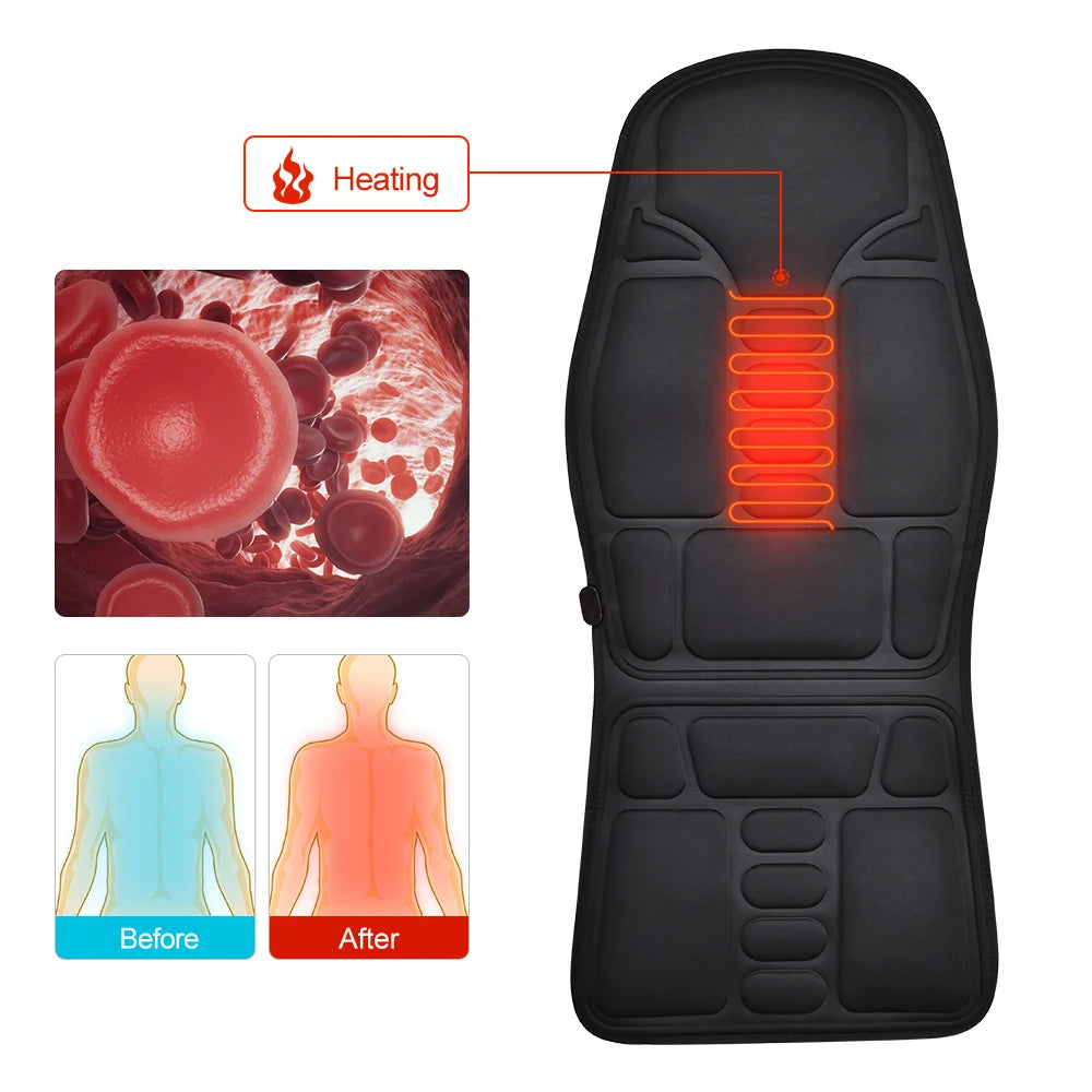 Car Vibrating Massager Seat Electric Stimulator Muscle Pain Relief for Back and Shoulder