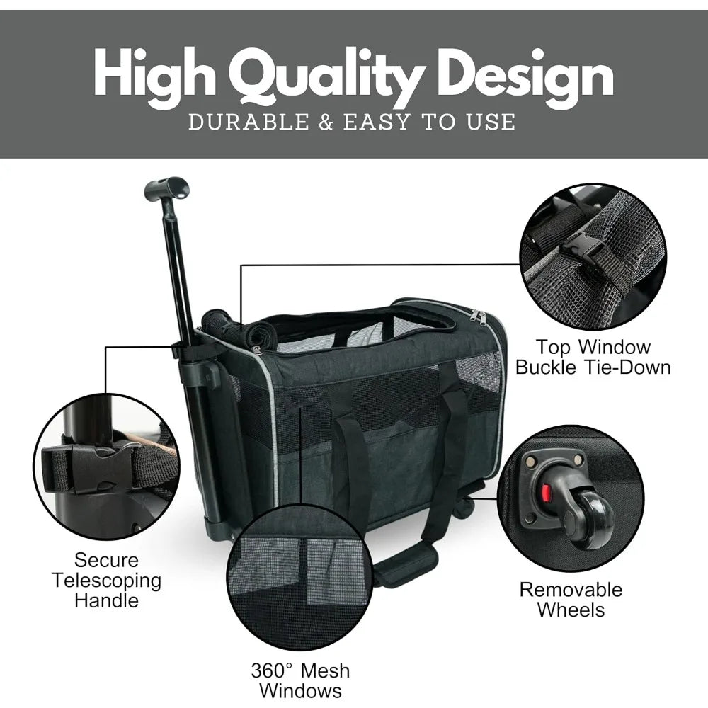 Pet Carrier with Wheels – Airline Approved