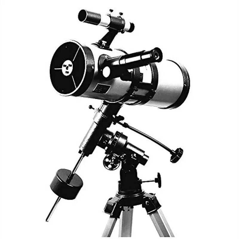 Skyoptikst 1000x 114 mm Reflector Astronomical Telescope White High Power Equatorial Mount Space Star Planet Moon Saturn Jupiter