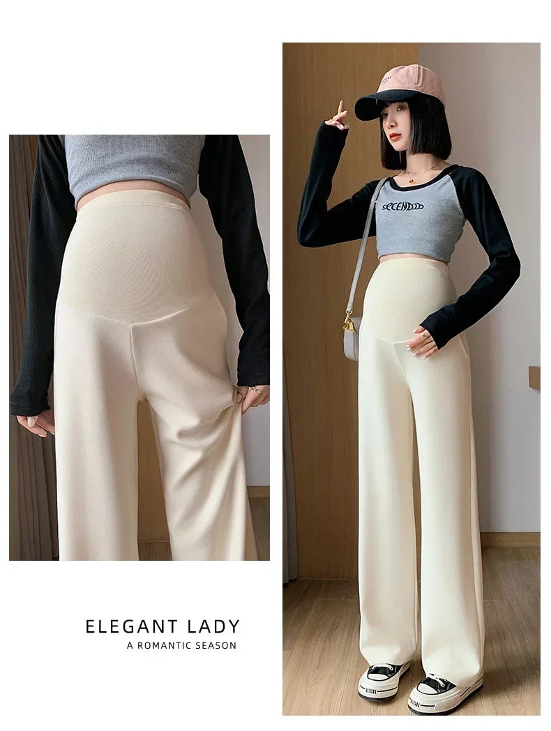 Maternity Long Straight Pants Wide Leg