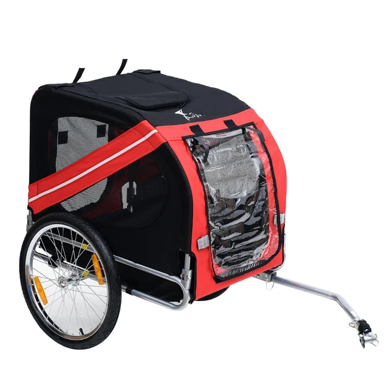 Pet Stroller Bicycle Trailer w/Red Safety Sign